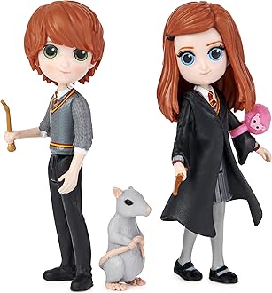 Wizarding World, Magical Minis Ron and Ginny Weasley Friendship Set with Collectible Toy Figures and 2 Creatures, Kids Toys for Ages 5 and up