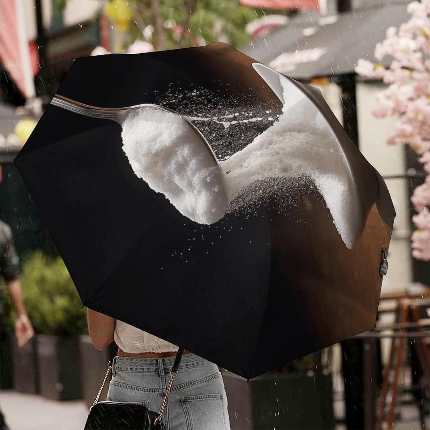 Sugar And Spoon Umbrella Extra Large Folding, Travel Umbrella Windproof, Compact, Golf Umbrella With Unique Patterns, Fashionable And Beautiful for Men And Women.