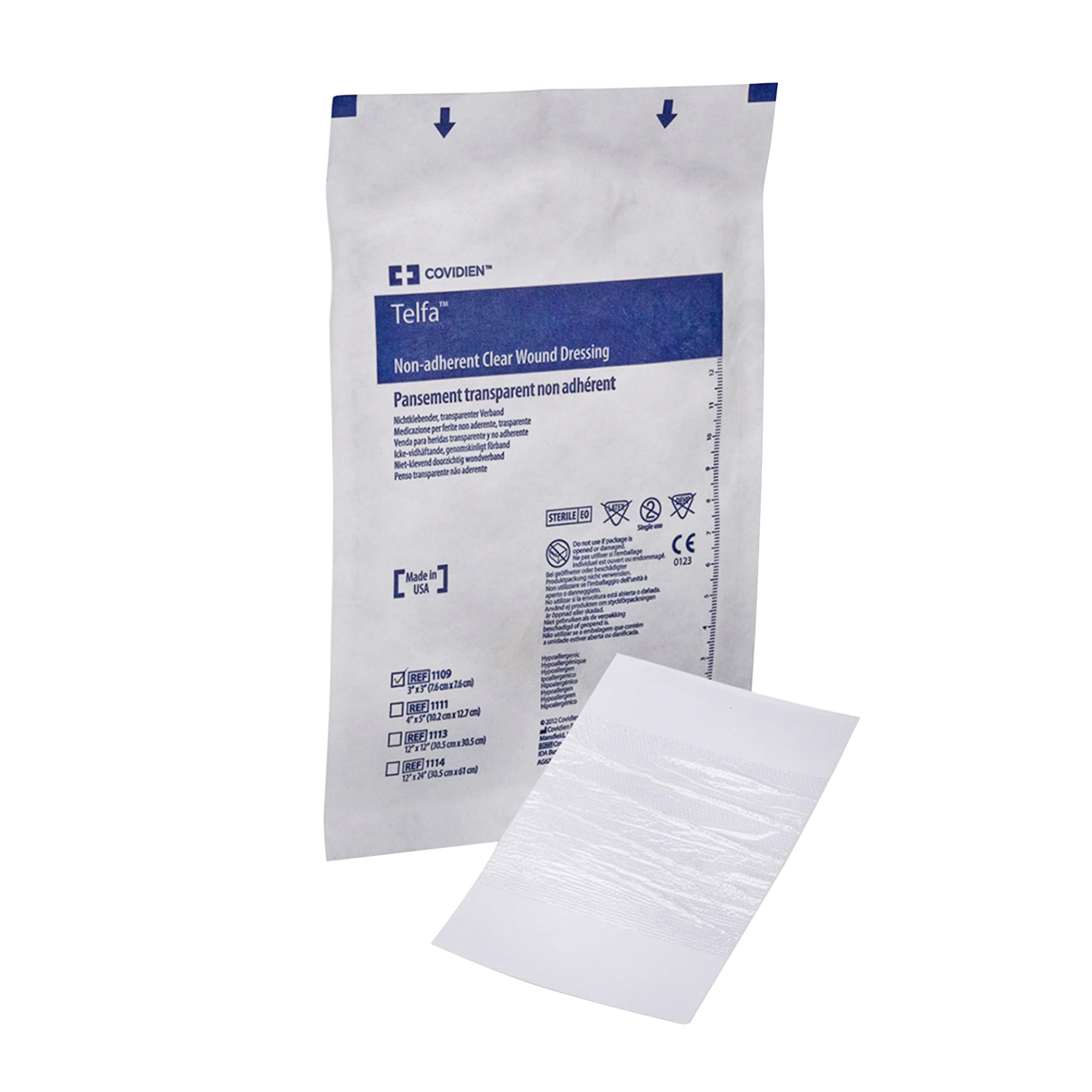 Cardinal Health Telfa Apósito para heridas no adherente, transparente, estéril, 30,5 x 30,5 cm, 1113, caja de 25
