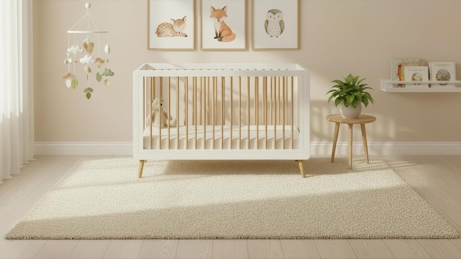Tatum 3-in-1 Convertible Crib - Included Toddler Guard Rail, White/Natural Finish, Adjustable Mattress Height, Converts to Toddler Bed & Daybed, Fits Standard Full-Size Crib Mattress