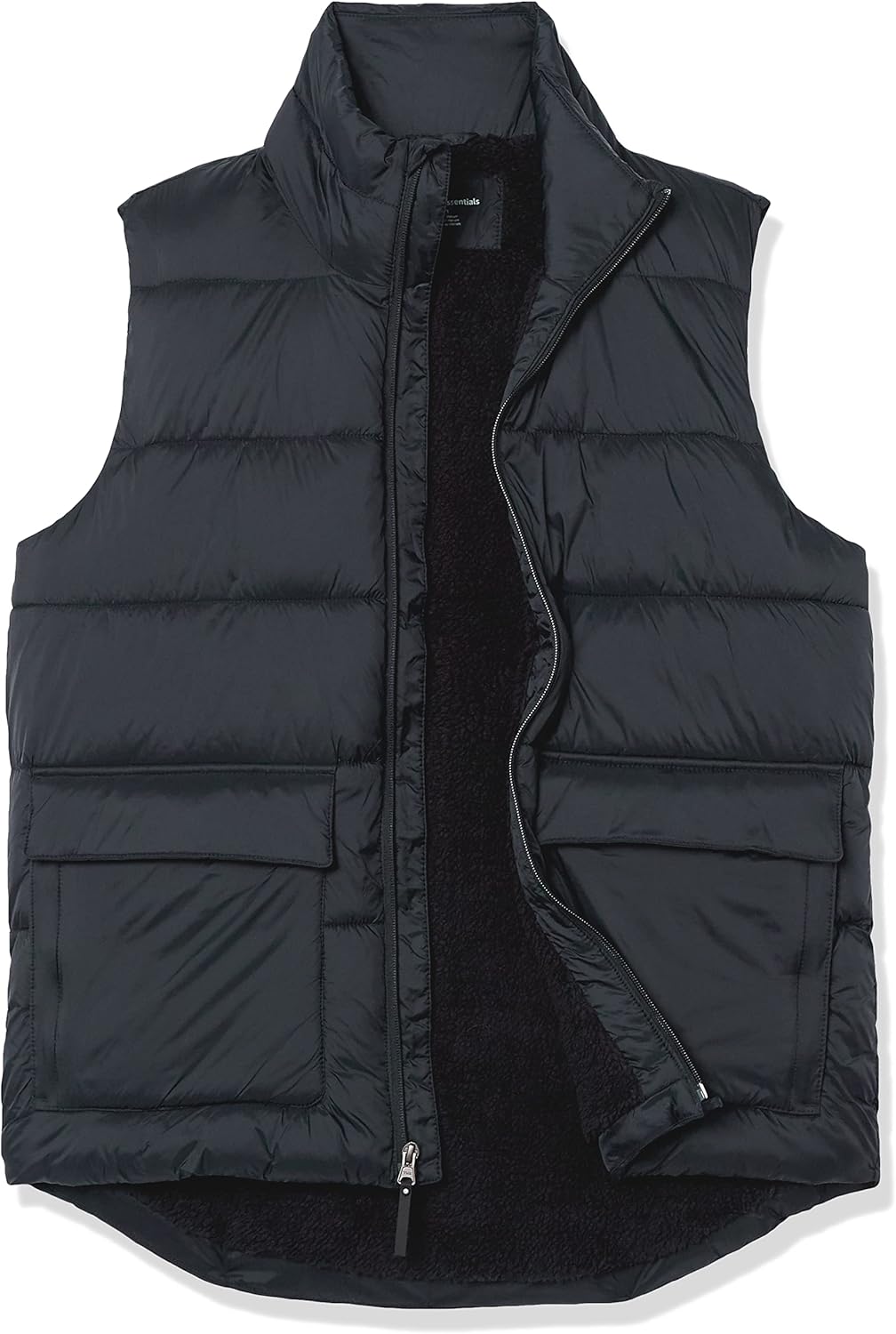 Vista 5 de Tienda Essentials Chaleco acolchado con forro de sherpa resistente al agua para hombre