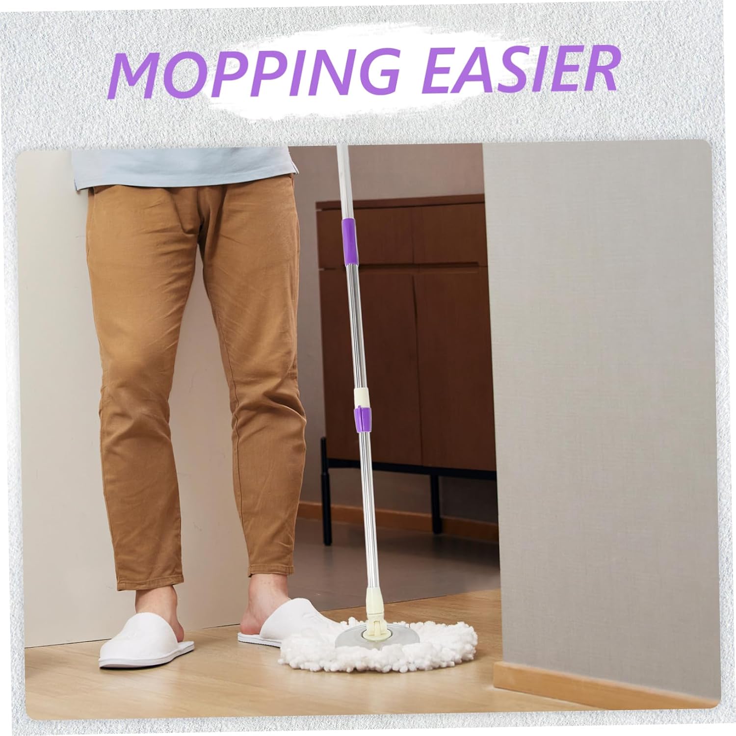 Replacement Mop Handle Rotating Pole for Effortless Floor Cleaning and Thickened Design for Tile Mopping for Home and Commercial Use