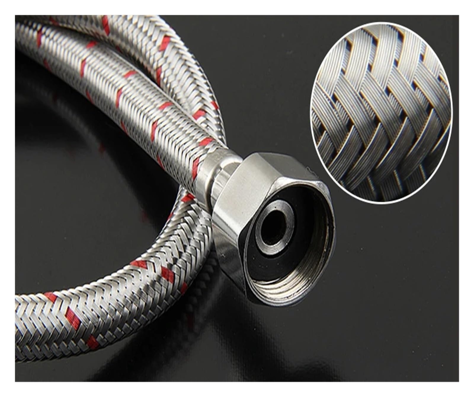 Mangueras Flexibles de Acero Inoxidable 304 G3/8" para grifos mezcladores de Agua fría y Caliente. Accesorios duraderos para grifería de baño. Piezas de fontanería Resistentes a la