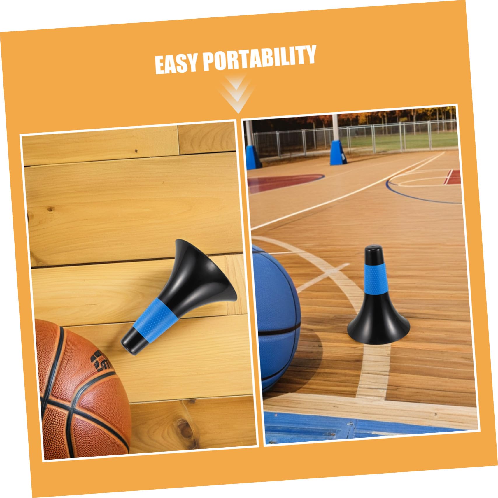 5 Coni per Allenamento Sportivo per Calcio e Basket, in Plastica, Alta visibilità, Design Stabile per Esercizi di Agilità e Ostacoli