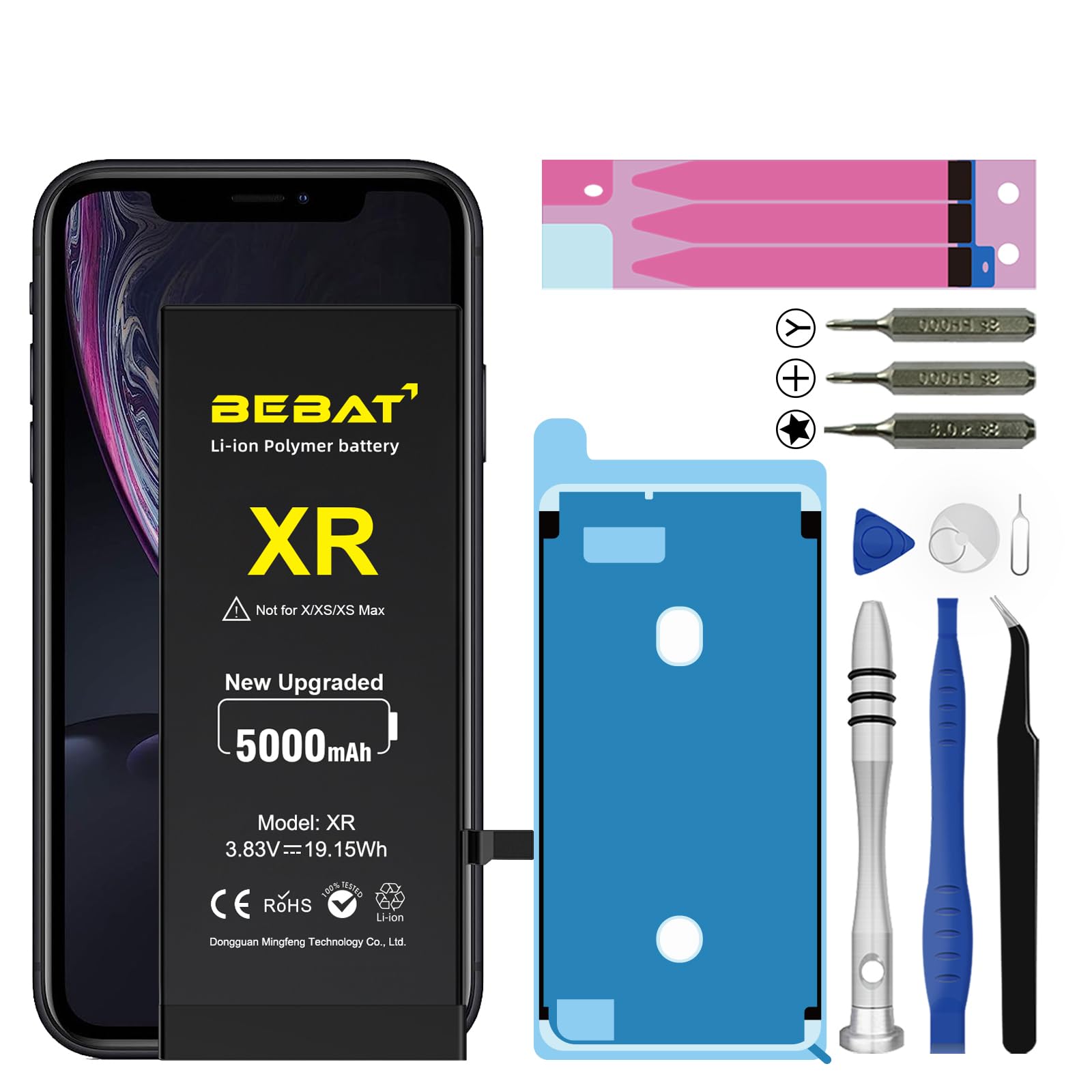 Amazon.com: BEBAT Replacement for iPhone XR Battery, 5000mAh High