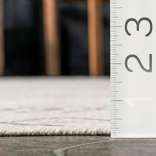 Miniatura 2 de nuLOOM Alfombra marroquí para interiores y exteriores, 2 x 3 pies, color marfil Serna