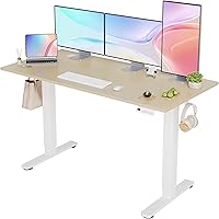 Vista 15 de YDN Escritorio eléctrico de pie, escritorio de pie de altura ajustable, 40 x 24 pulgadas, escritorios de oficina en casa, marco negro/parte superior