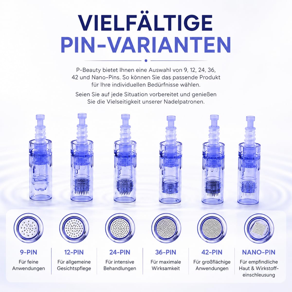P-Beauty - Cartucce ad ago universali per dispositivo A6 Dermapen - Microneedling con microaghi per il rinnovamento della pelle, anti-invecchiamento, cicatrici da acne, macchie di pigmento - Adatto
