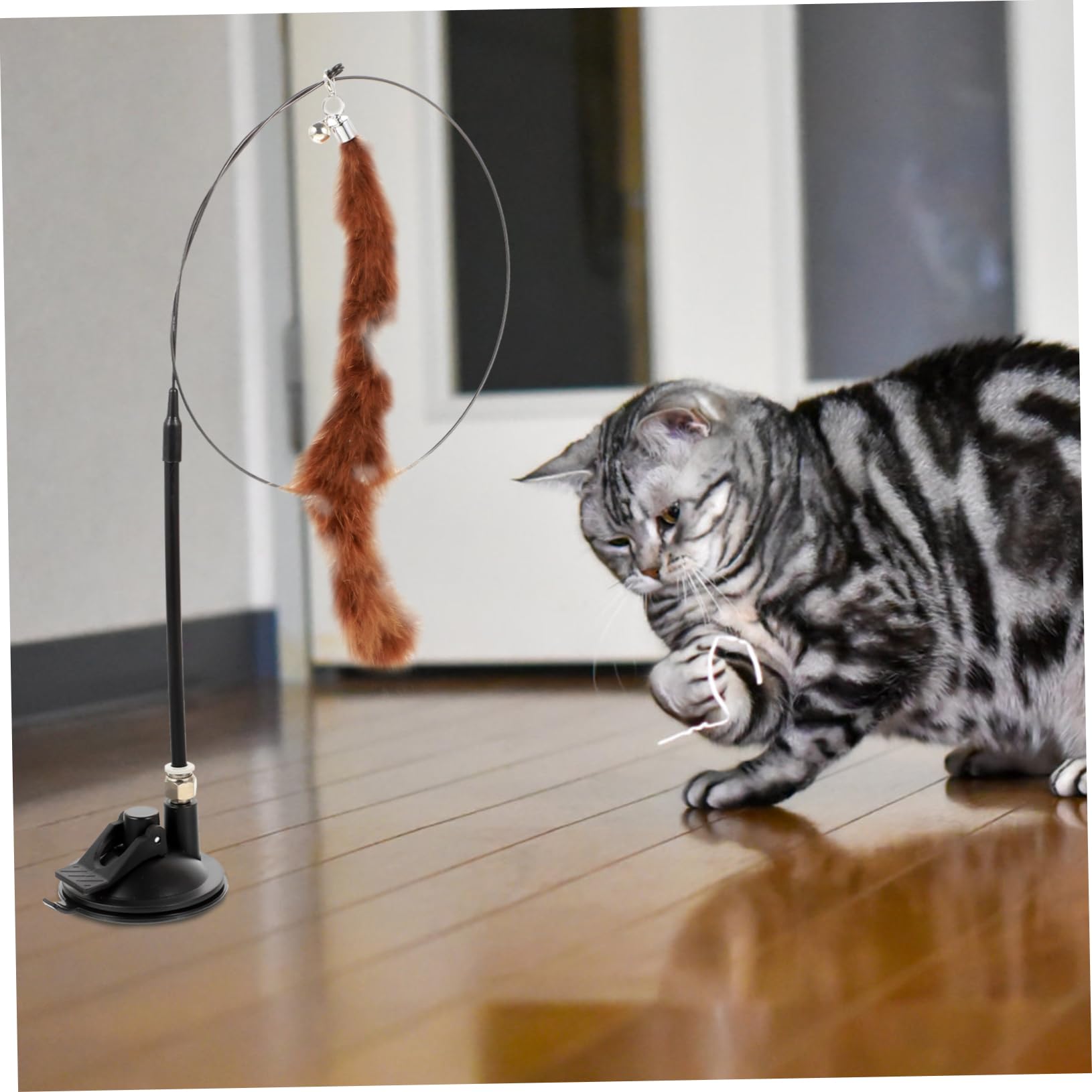 DOITOOL 24piezas Varita Teaser De para Gatos Interactivo De Ventosa Juguete para Aliviar Estrés y Fomentar Ejercicio Mascotas