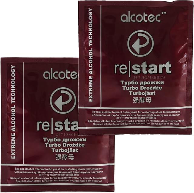 2x Re-Start Super Wine Yeast for Stuck Fermentations 25L Add direct - 49g
