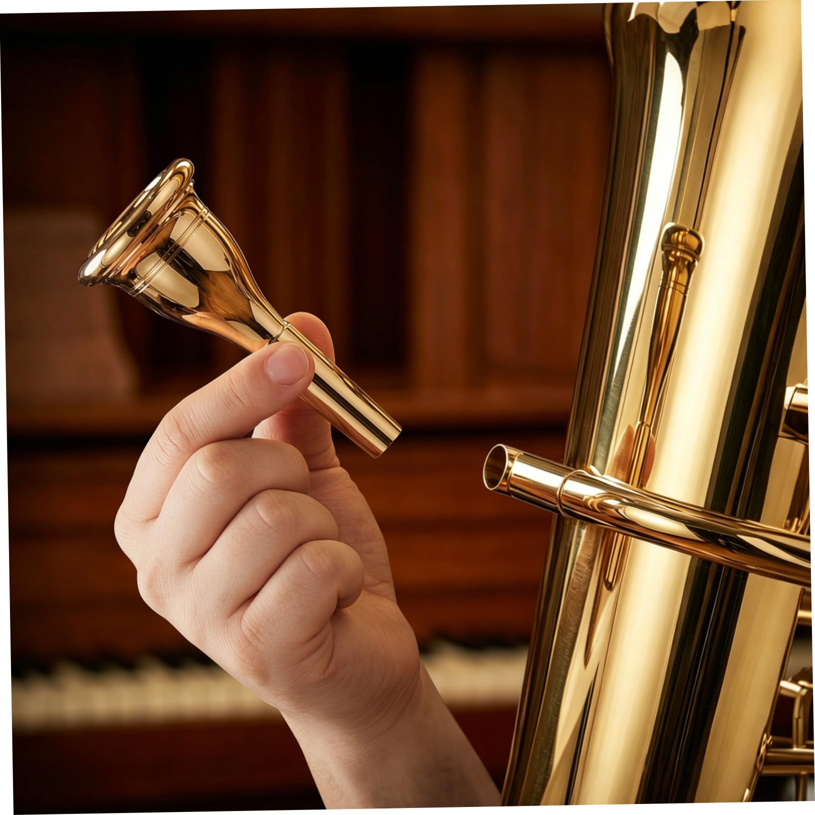 Tuba Mundstück Aus Messing 13,3mm Cnc Beschichtet Für Tubastimme Instrumentenzubehör Robust Und Klangstark