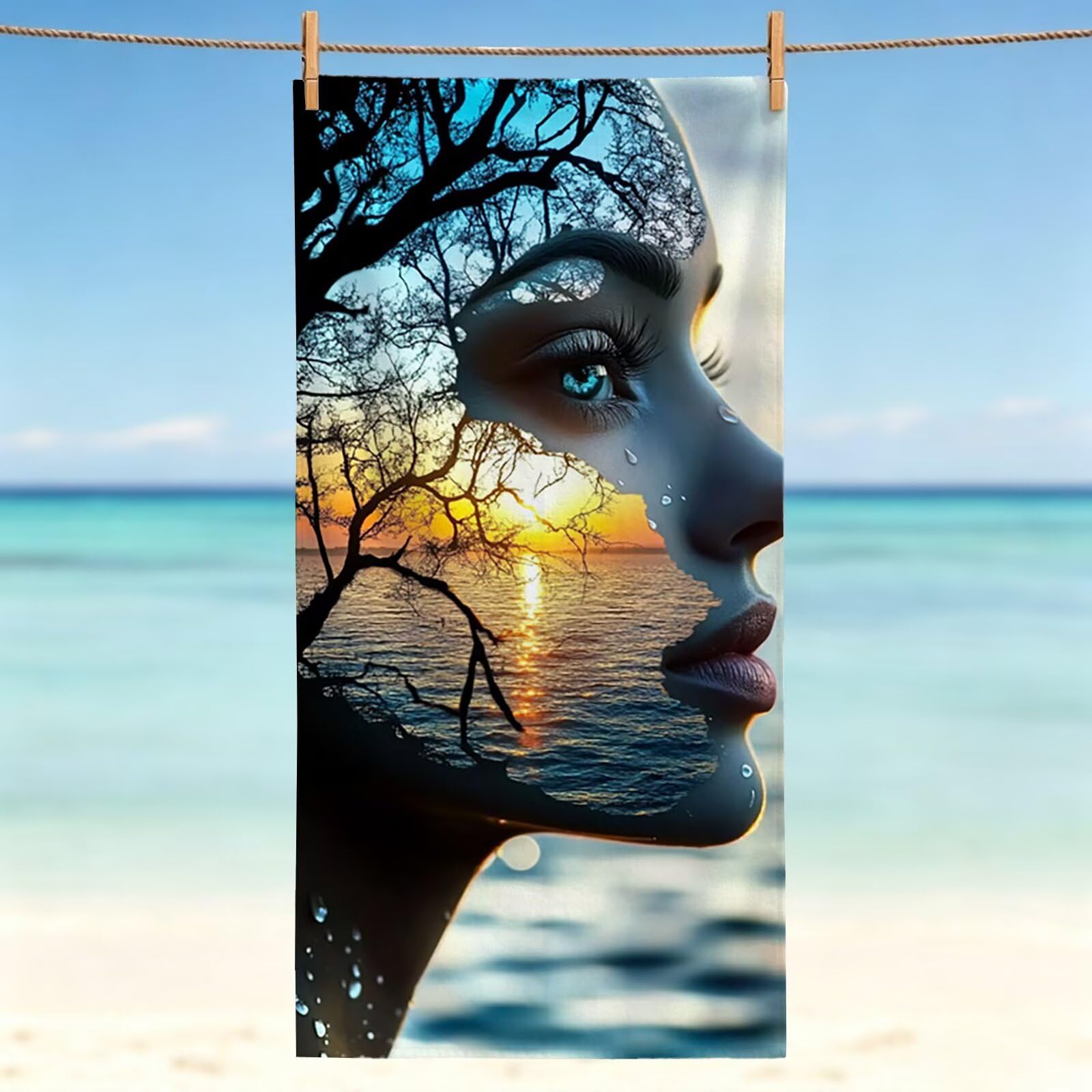 Drap de plage XXL anti-sable et ultra absorbant pour le sport et le voyage