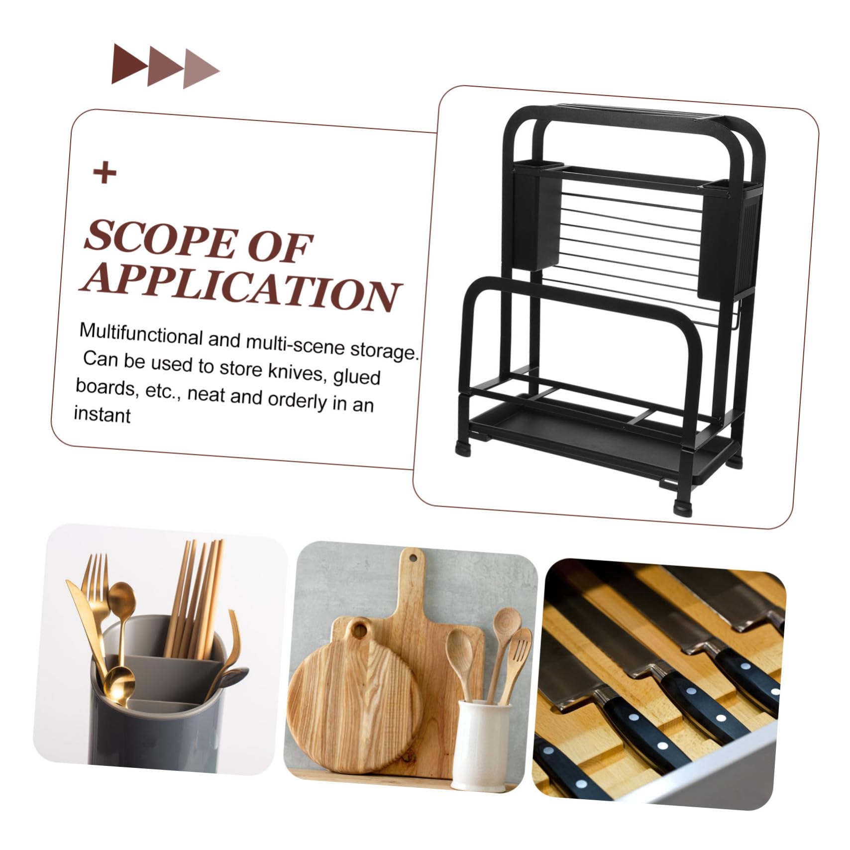DECHOUS Kitchen Carbon Steel Cutter Stand Multi Functional Cutlery Holder with Chopstick Storage Resistant Design for Efficient Kitchen Organization and Easy Access