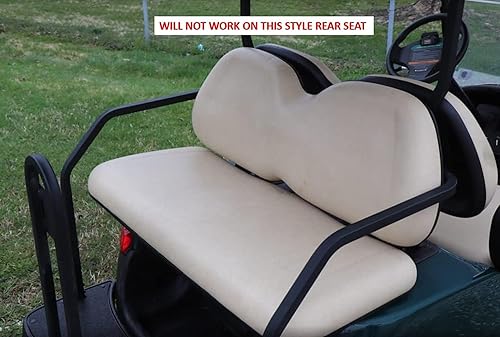 Vista 130 de Huskey - 4 fundas de asiento para carrito de golf delanteros y traseros para Club Car Precedent 2004+, modelos Tempo 2017+ G&E, negro de dos tonos
