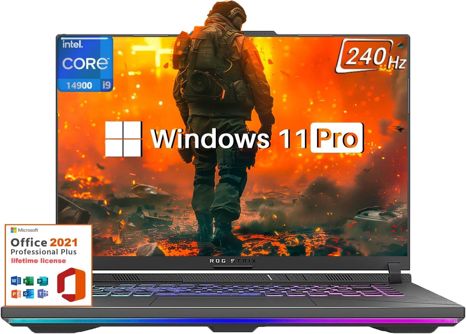 ROG Strix G16 Gaming Laptop 2024, 16" 240Hz QHD+, Intel 14th Gen Core i9-14900HX (Up to 5.8GHz), GeForce RTX 4060, 32GB DDR5, 2TB SSD, Backlit KB, Wi-Fi 6E, Win11 Pro & MS Office Lifetime License