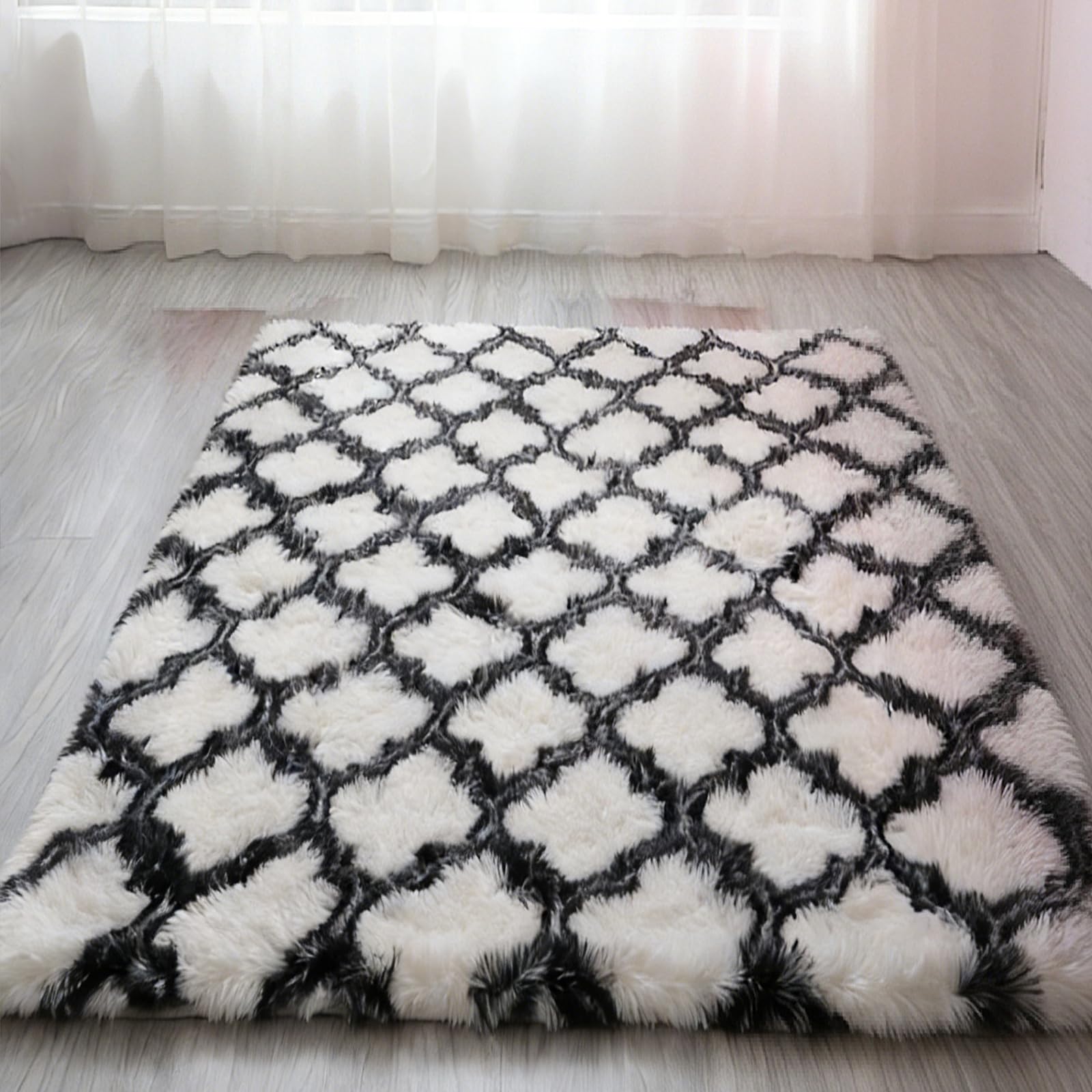 Tapis de salon moderne antidérapant épais et lavable de 140x260