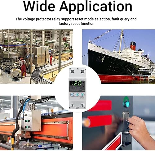 Miniatura 5 de SVP-912 120VAC Autorrecuperación ajustable bajo voltaje Dispositivo protector de voltaje para un mejor rendimiento (63A)