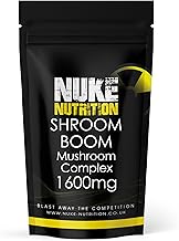 Nuke Nutrition Shroom Boom Mushroom Complex Capsules x60 - Mushroom Supplement with Chaga, Codyceps, Shiitake, Maitake, Lions Mane & Reishi - Pure & Natural Mushroom Extract Blend