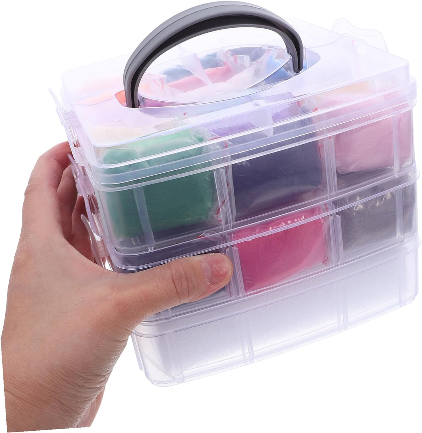 SHINEOFI Colored Felting Wool Kit with Needle Tools and Portable Storage Box for Beginners and Professionals DIY Handmade Felting Decor and Ornaments Creative Craft Set for Family and