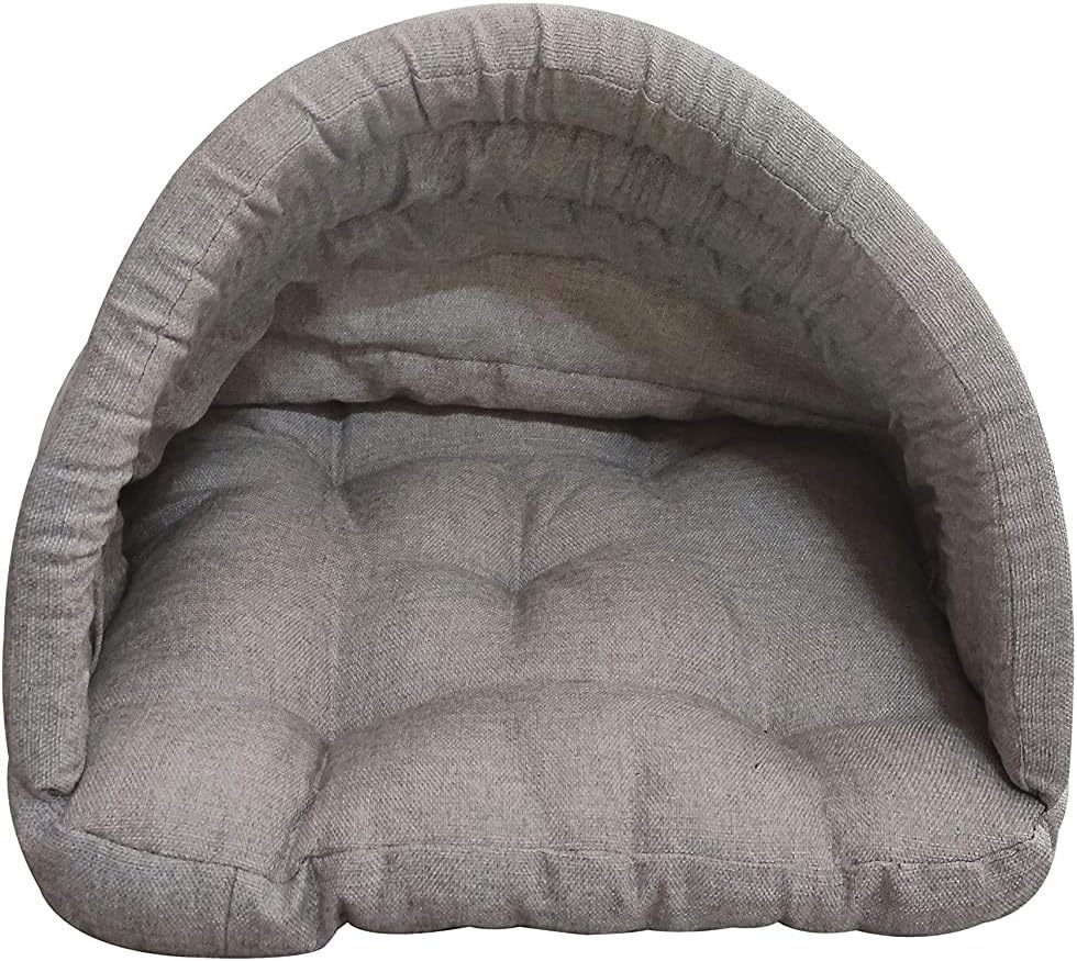 Hiputee Tunnel Shape Grey Jute Cat House (Small, Grey)