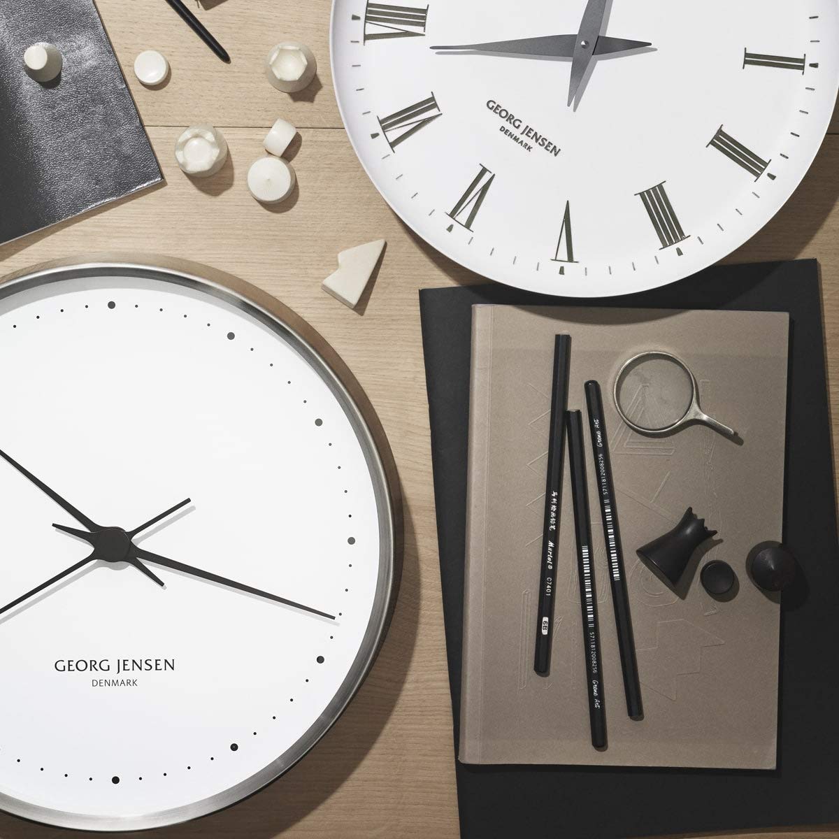 【 】 Koppel Wall Clock Georg Jensen KOPPEL 30 cm wall clock, stainless steel with
