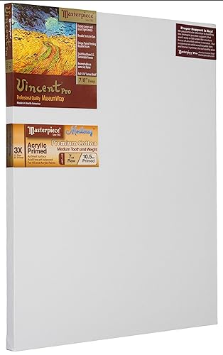 Miniatura 5 de Masterpiece Vincent Pro - Lienzo estirado de algodón #12 de 78 pulgadas, sin imprimar, de 11.5 onzas, 20 x 25 pulgadas, 1 paquete