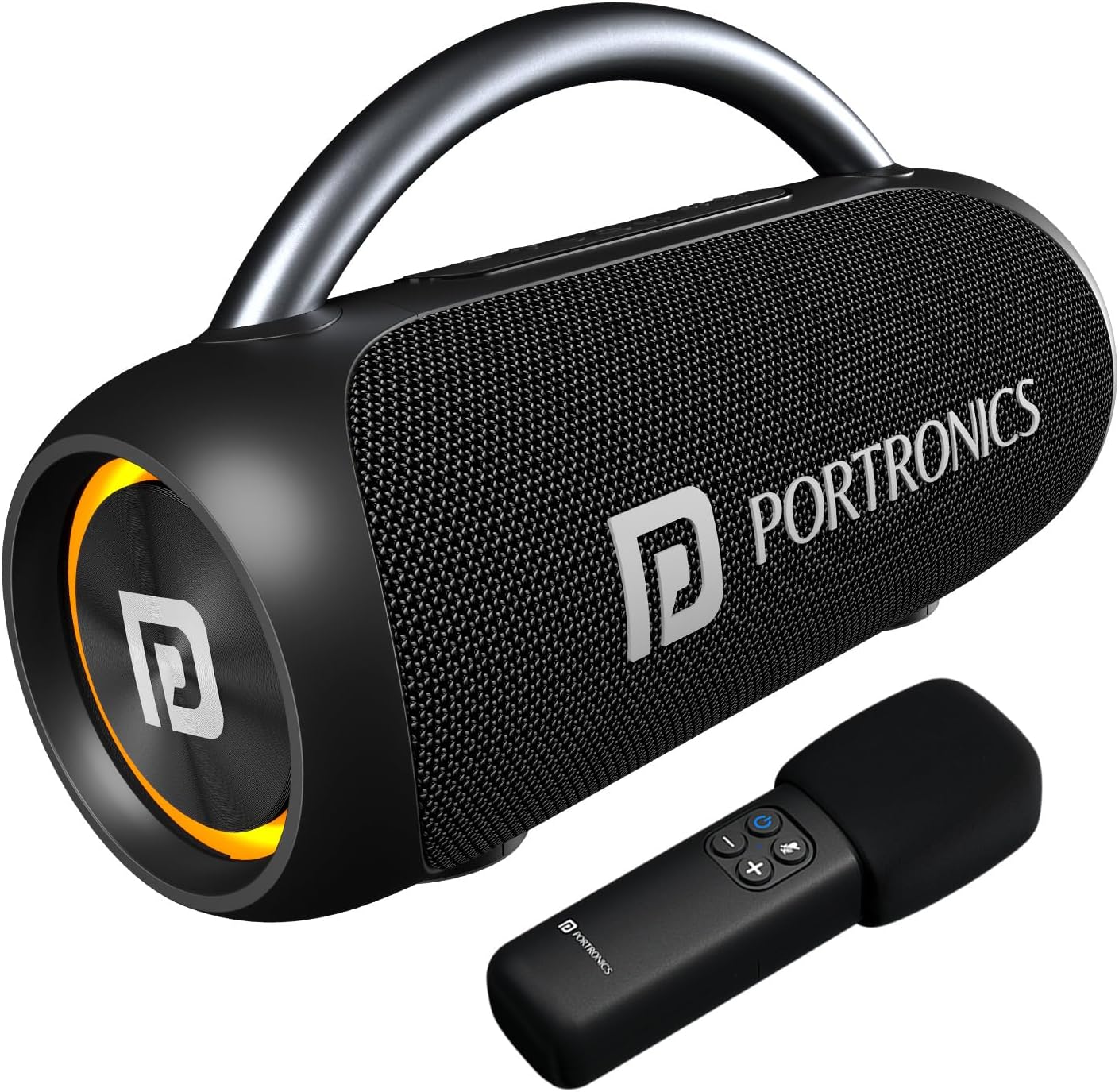 30W Radiant 2 Portable Bluetooth Speaker with Wireless Karaoke Mic,6 Hour Playtime,HD Clarity Sound, Dual Driver, RGB LEDs, TWS Mode, BT5.3v, USB Drive, Aux in, Type C Fast Charging(Black)