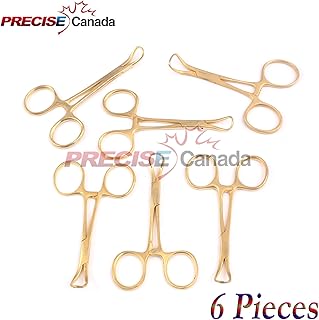PRECISE CANADA: SET OF 6 BACKHAUS TOWEL CLAMPS 3.5â€ FULL GOLD STAINLESS STEEL