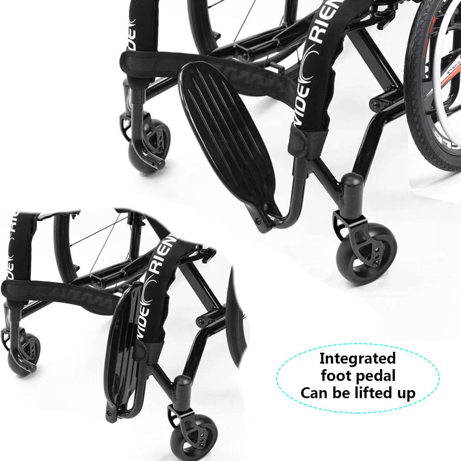 Ultra Leichtes Sport -rollstuhl Für Erwachsene, Faltbare Outdoor- Und Indoor -schaltradstuhl, Tragbarer Aluminiumlegiertransport -rollstuhl Mit Handbremse, Tragfähigkeit Von 220 Lb/100 Kg(40cm/15.7in,