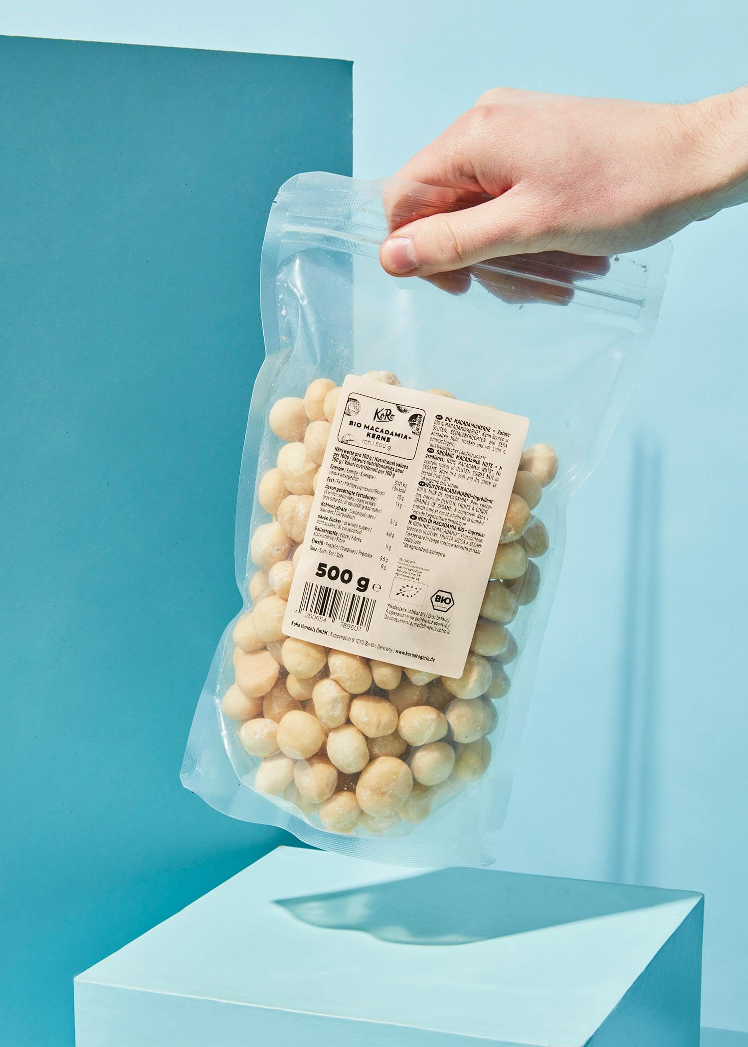 KoRo - Noci di Macadamia bio 500 g - Aroma delicato e burroso – Extra croccanti – Confezione convenienza – Bio e senza additivi