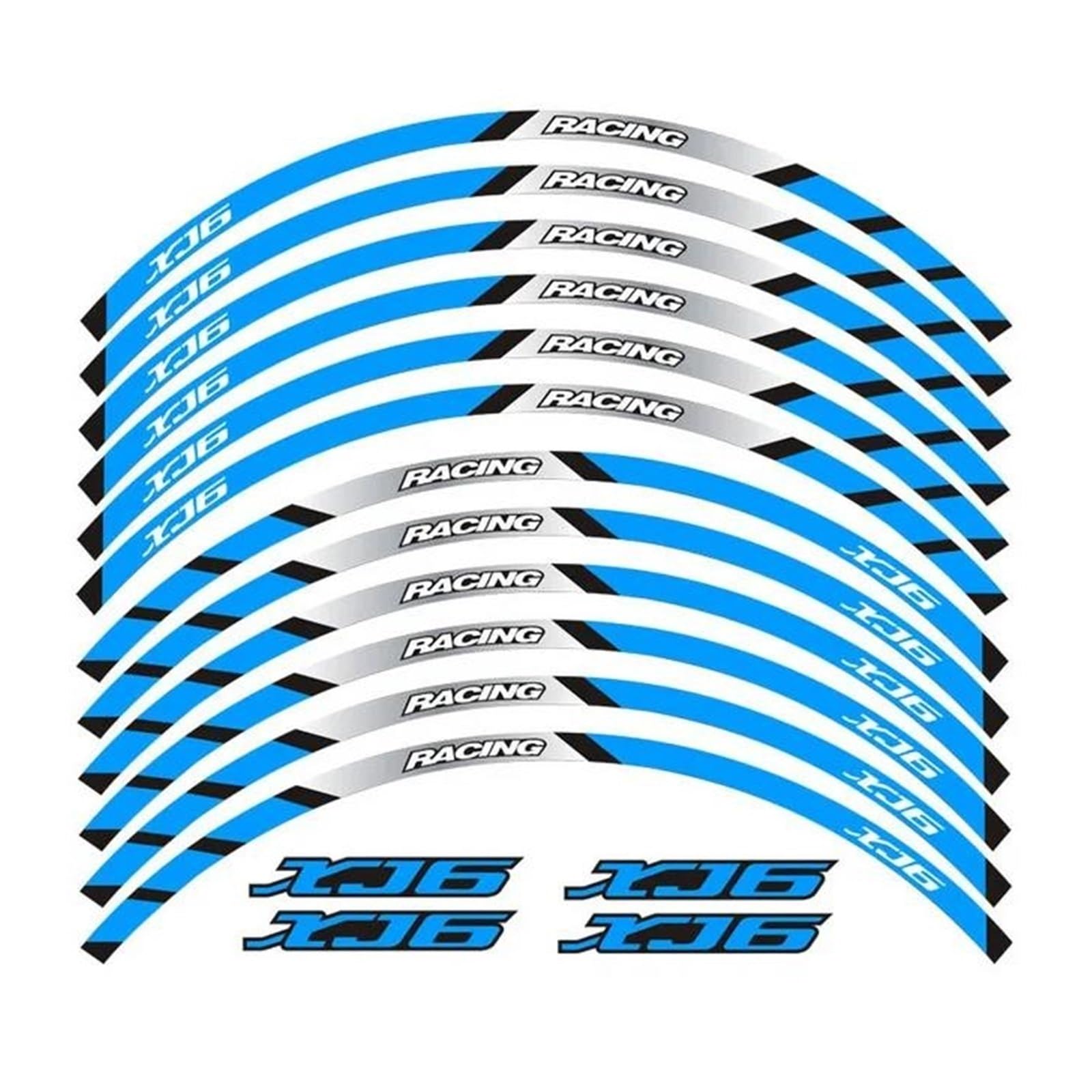 for XJ6 Motorcycle Decal Outer Wheel Rim Stickers Tire Film Border Reflective Decals Tire Decoration Sticker(Blue)