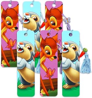 Bambi Party Favors - Disney Birthday Supplies Bundle with 6 Bookmarks with Charms | Bambi and Thumber Party Supplies for Kids Boys Girls