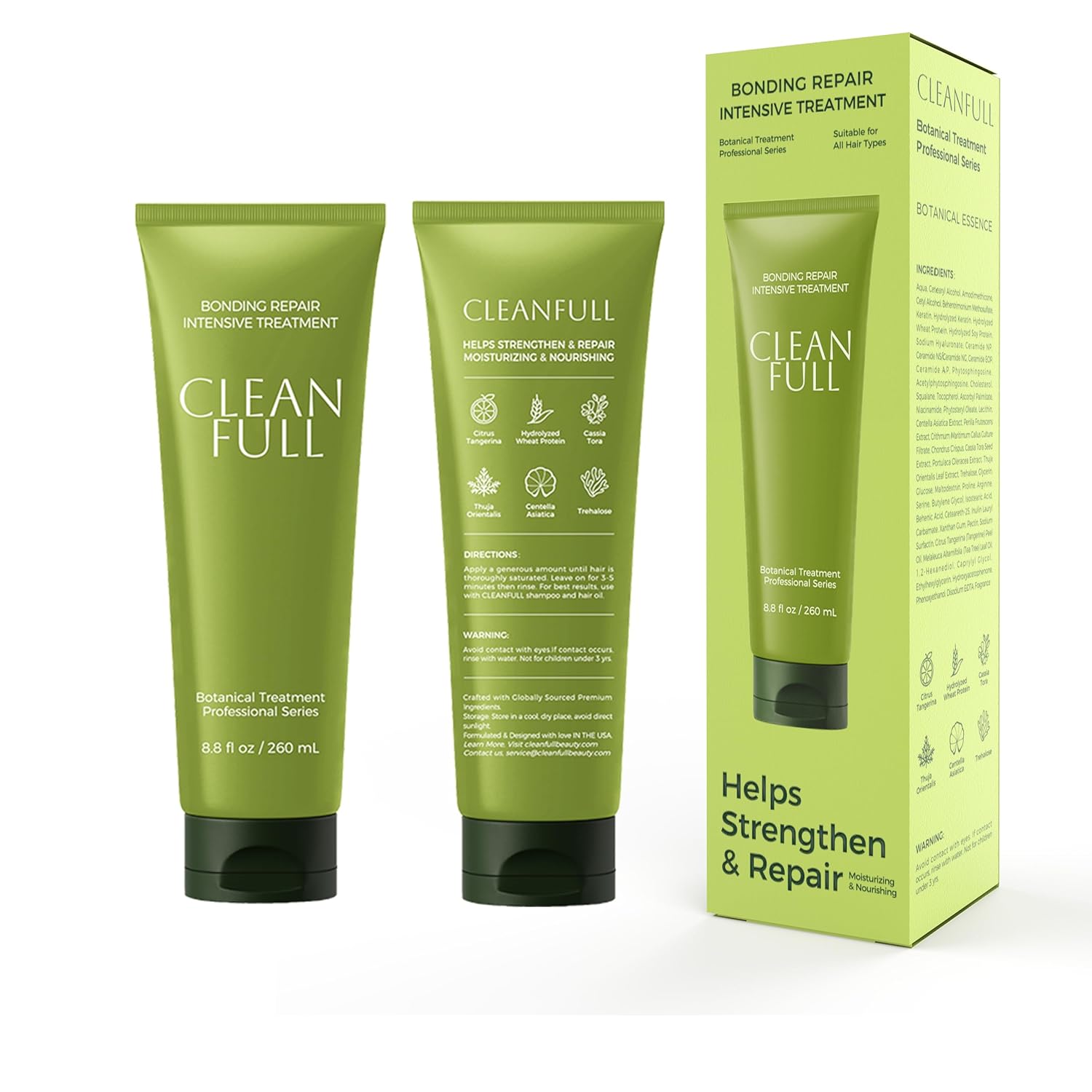 Hydrate Soft Conditioner for Dry Damaged Hair, Botanical Bonding Repair Treatment Nourishes Hair Mask for Color Treated Brittle Hair, Strengthens & Adds Shine (8.8fl oz) | Keratin & Ceramide, Lightweight & Smooth, Leafy-Fresh Scent, Vegan, Cruelty Free, Paraben Sulfate Free - Image 8