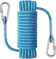 NorthPada 12mm x 20m Reflective Static Rope - Floating Climbing Marine Anchor Boat Rappelling Rope w/ Carabiner & Bag