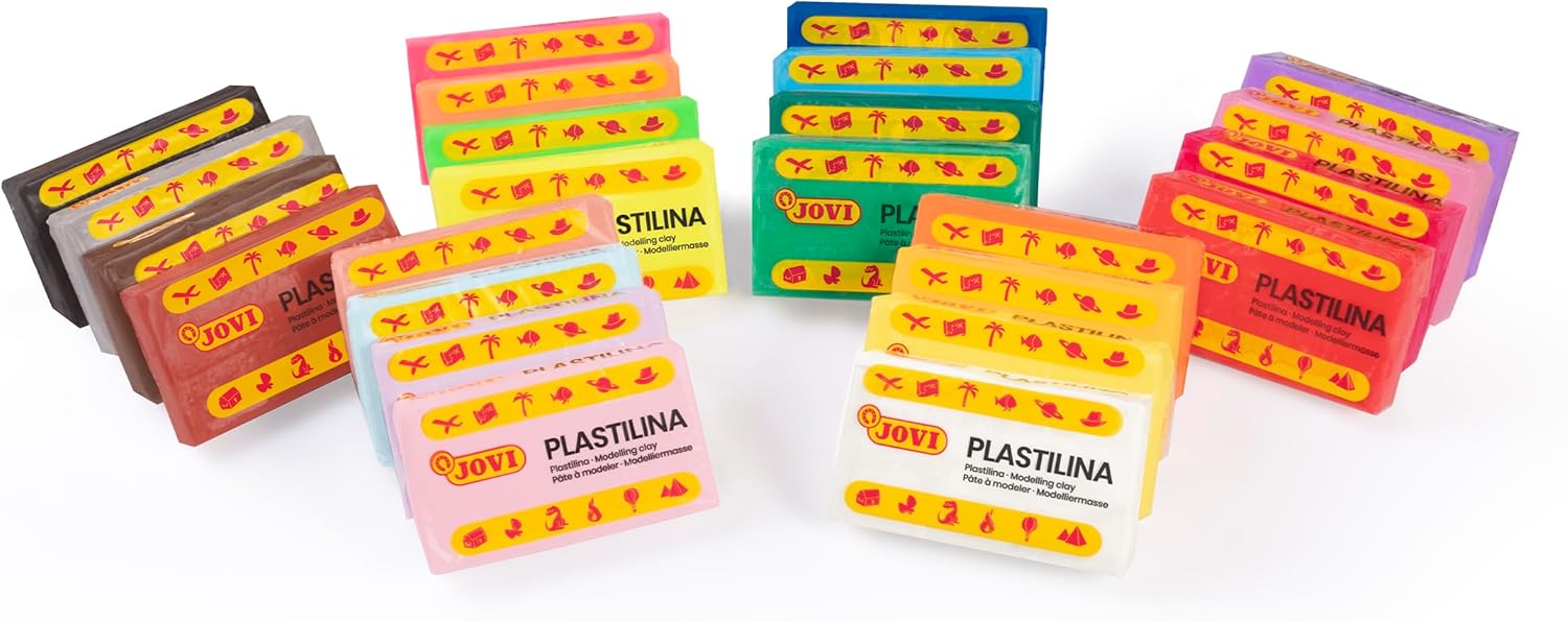 Jovi - Plastilina Pack, Reusable and Non-Drying Modeling Clay, Set of 24 1.75 oz Bars, Vegetable-Based, 24 Colors Assortment, Gluten-Free, Non-Toxic, for Home and School Use (Amazon Exclusive) - Image 4