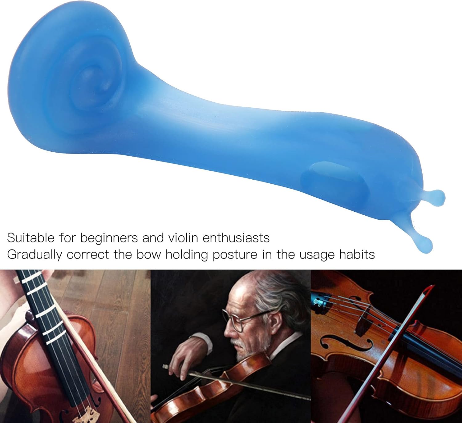 Violin Bow Grip Corrector Snail Shaped Holder Teaching Aid Beginners Proper Bow Holding Posture Comfortable