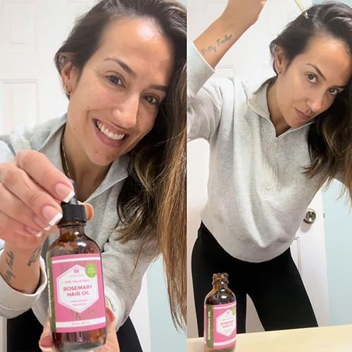 Miniatura 4 de Leven Rose Aceite orgánico de romero para el crecimiento del cabello con ricino, romero, menta, jojoba, argán, semillas de calabaza, extracto de