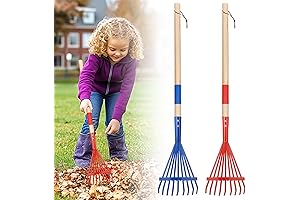 Kids Rake for Leaves, 2PCS – Hardwood Handle Toddler Garden Tools
