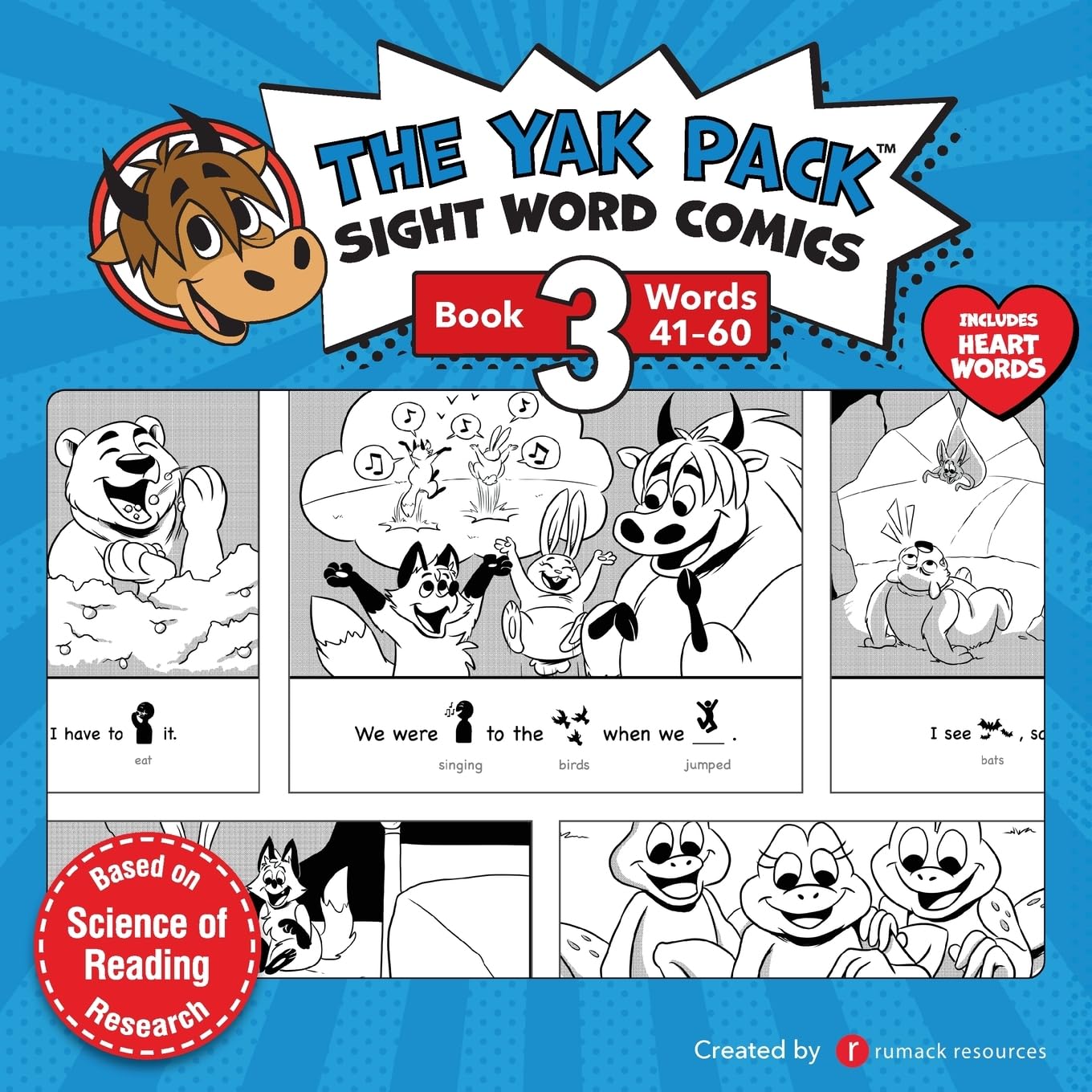 The Yak Pack: Sight Word Stories: Book 3: Comic Books to Practice Reading Dolch Sight Words (41-60): Volume 3 (The Yak Pack Comics Complete Series)