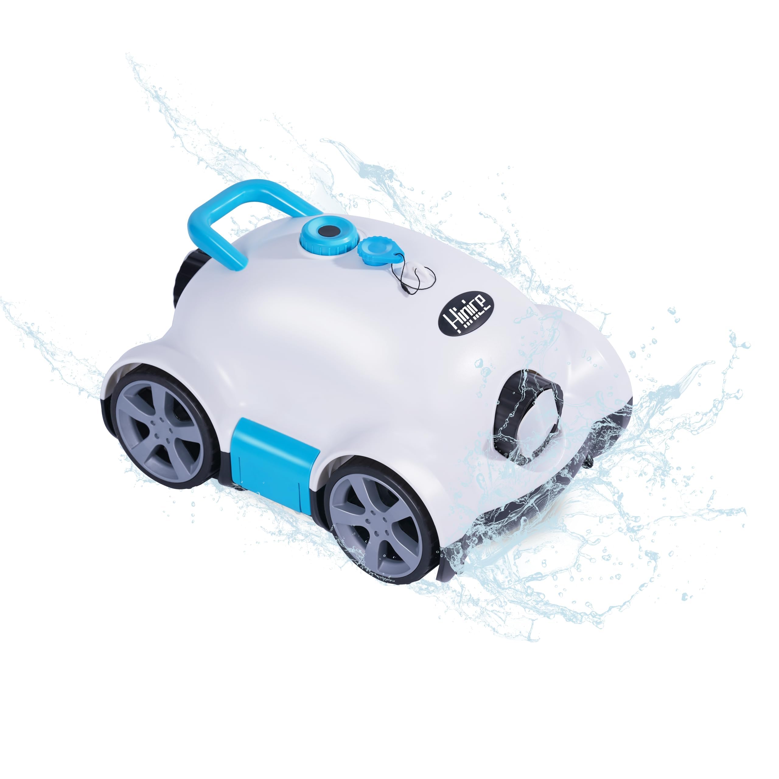 Robot nettoyeur de piscine sans fil, robot aspirateur automatique pour piscines enterrées/excédentaires, autonomie de 150 minutes, étanchéité IPX8, couverture de 2200 m² (blanc)