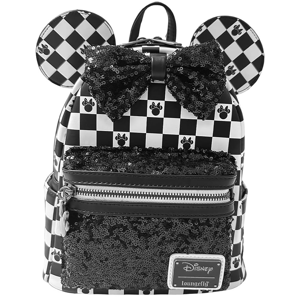 【Loungefly】Disney ミニーマウス チェック柄 バックパック Amazon.com: Loungefly Minnie Mouse Checkered Texture Mini
