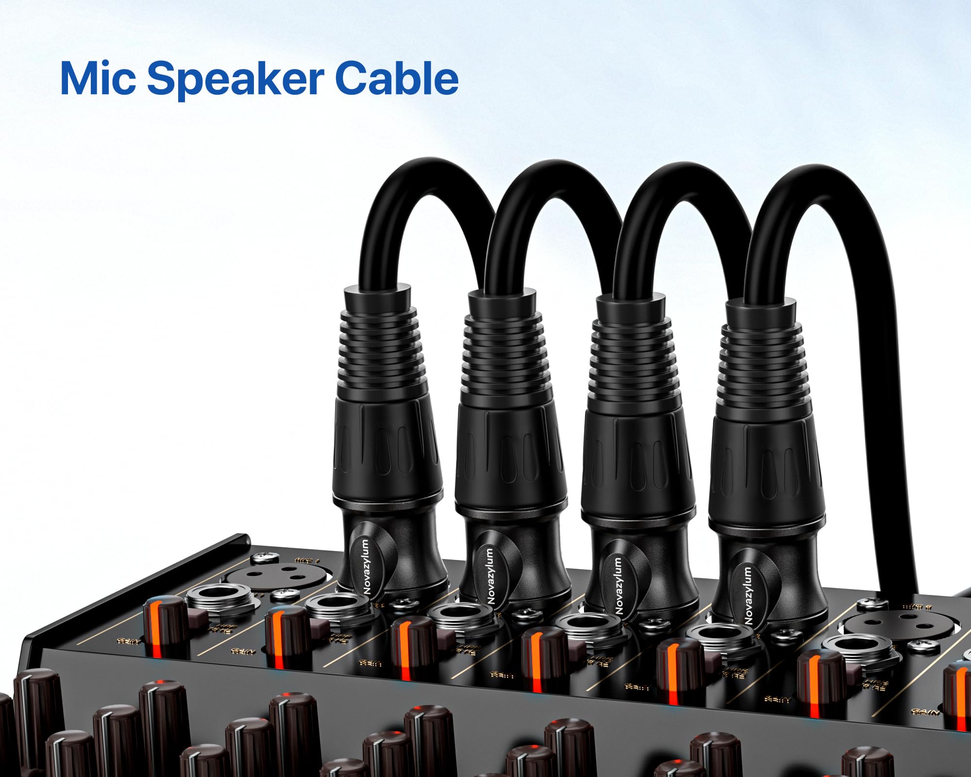 Lot de 4 câbles XLR mâle vers femelle de 0,9 m