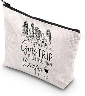 Girls Trip Makeup Bag Girls Trip is Cheaper Than Therapy 2023 Makeup Pouch Bachelorette Bridesmaid Gift (Trip Therapy CA)