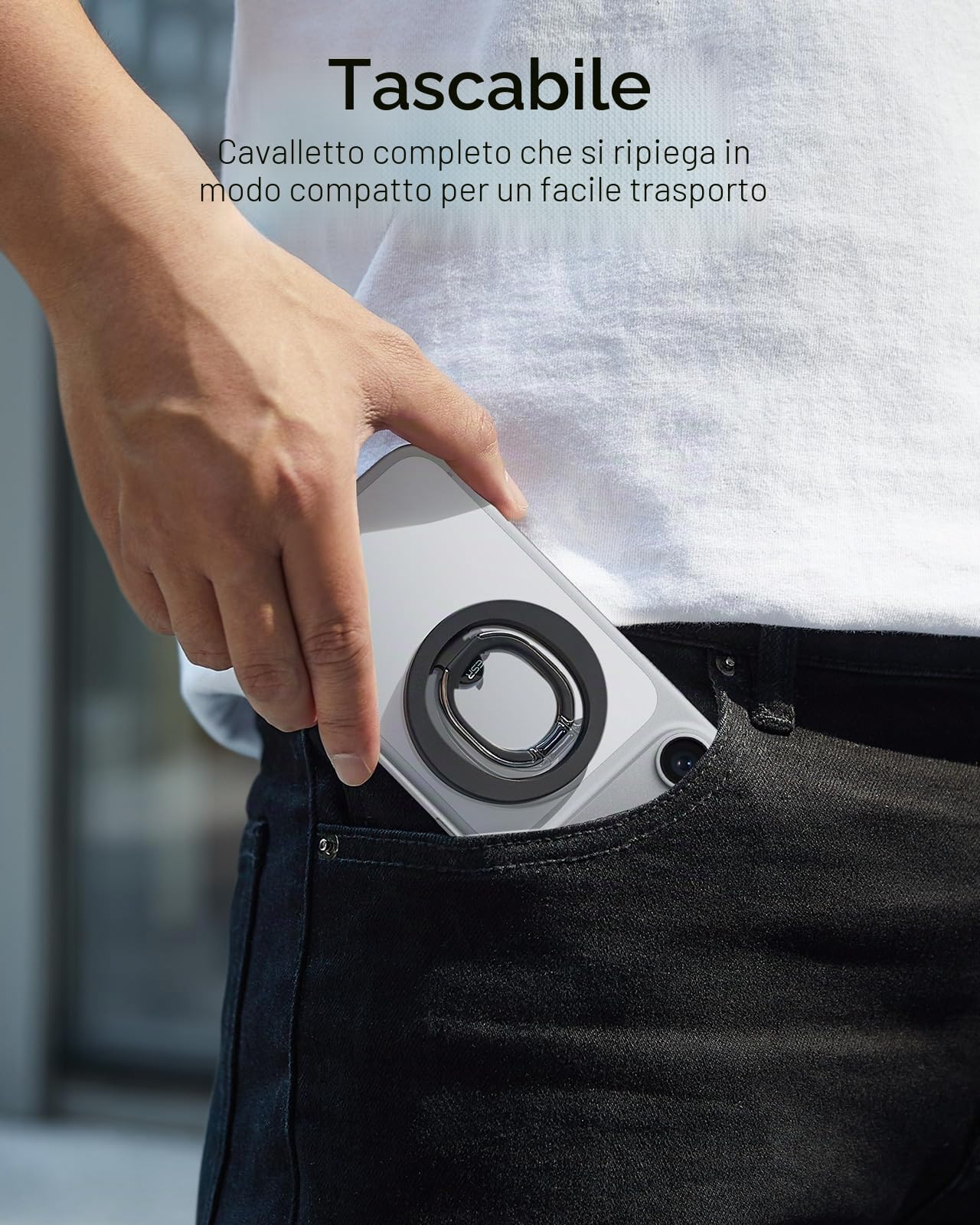 ESR Supporto Magnetico ad Anello per Cellulare con MagSafe Ring e Anello MagSafe, impugnatura per telefono, supporto MagSafe per iPhone 17/16/15, Google Pixel 10, Samsung (Inclusi 2 anelli metallo)