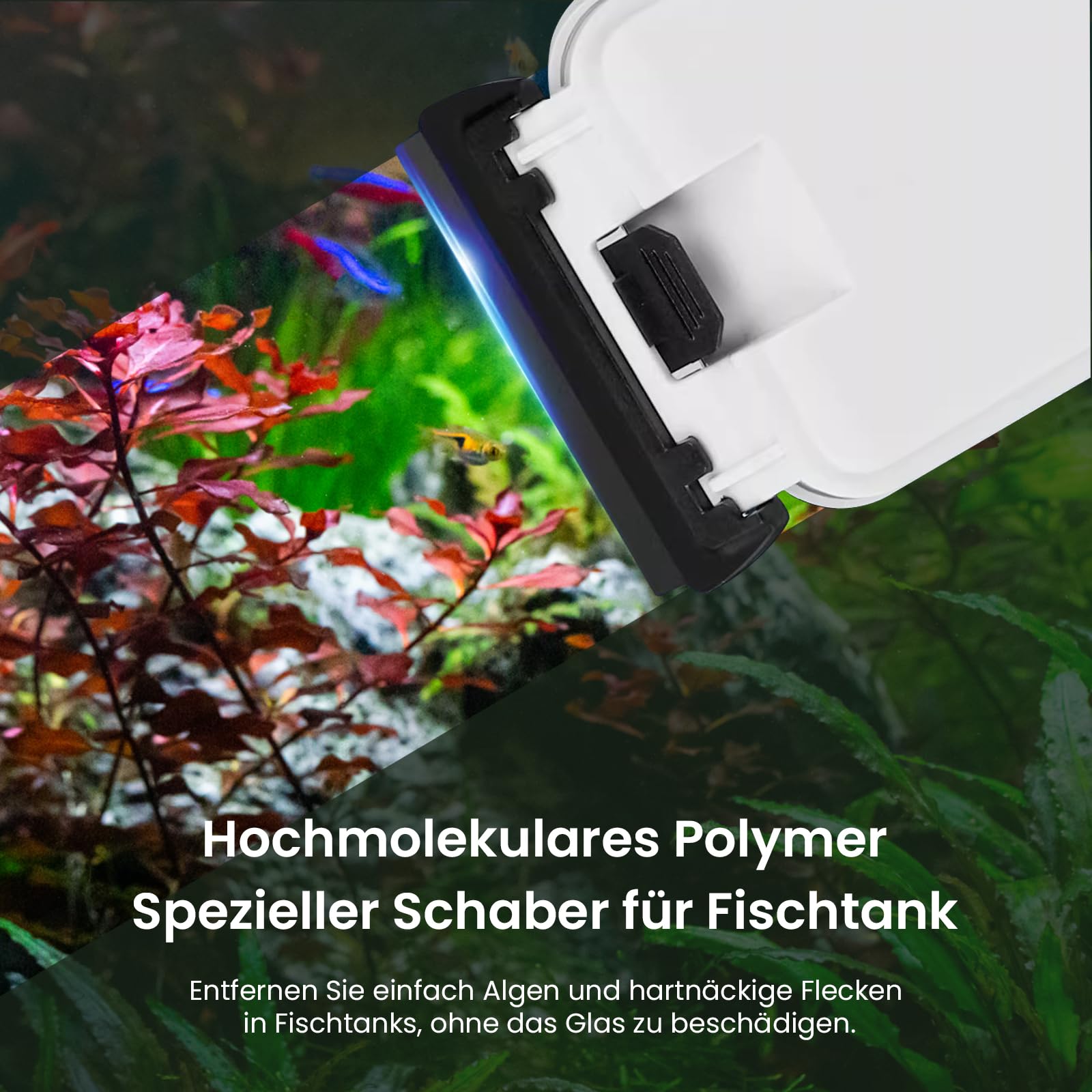 2-in-1 Aquarium Magnet Scheibenreiniger mit Abnehmbarem Schaber – Schwimmender Algenvernichter für Süß- & Meerwasser (bis 5mm Glasdicke) | Magnetischer Fensterputzer für Aquarium & Doppelverglasung