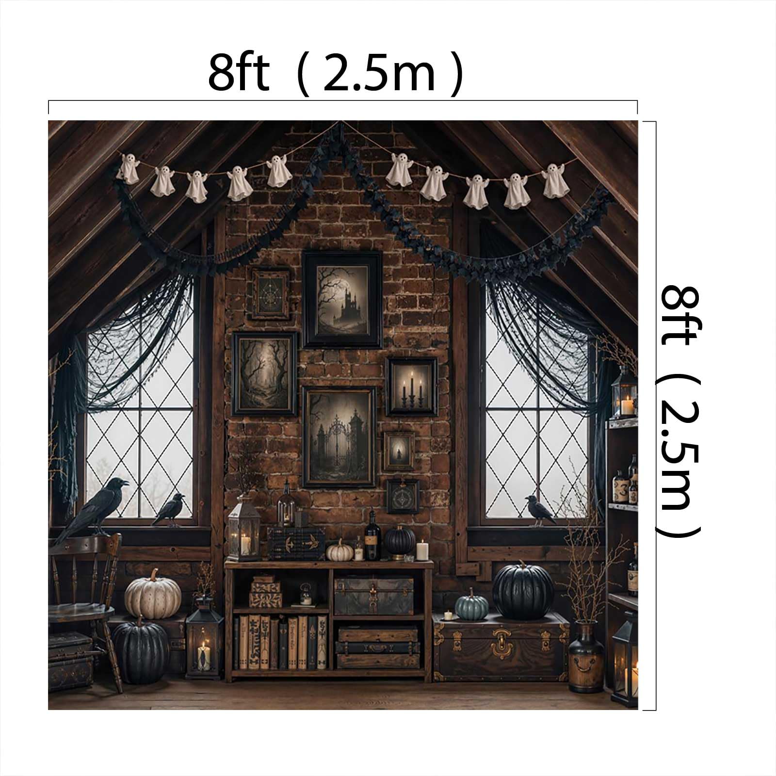 Kate Soffitta Gotica Fantasma Halloween Sfondo Fotografico 8x8ft/2.5x2.5m