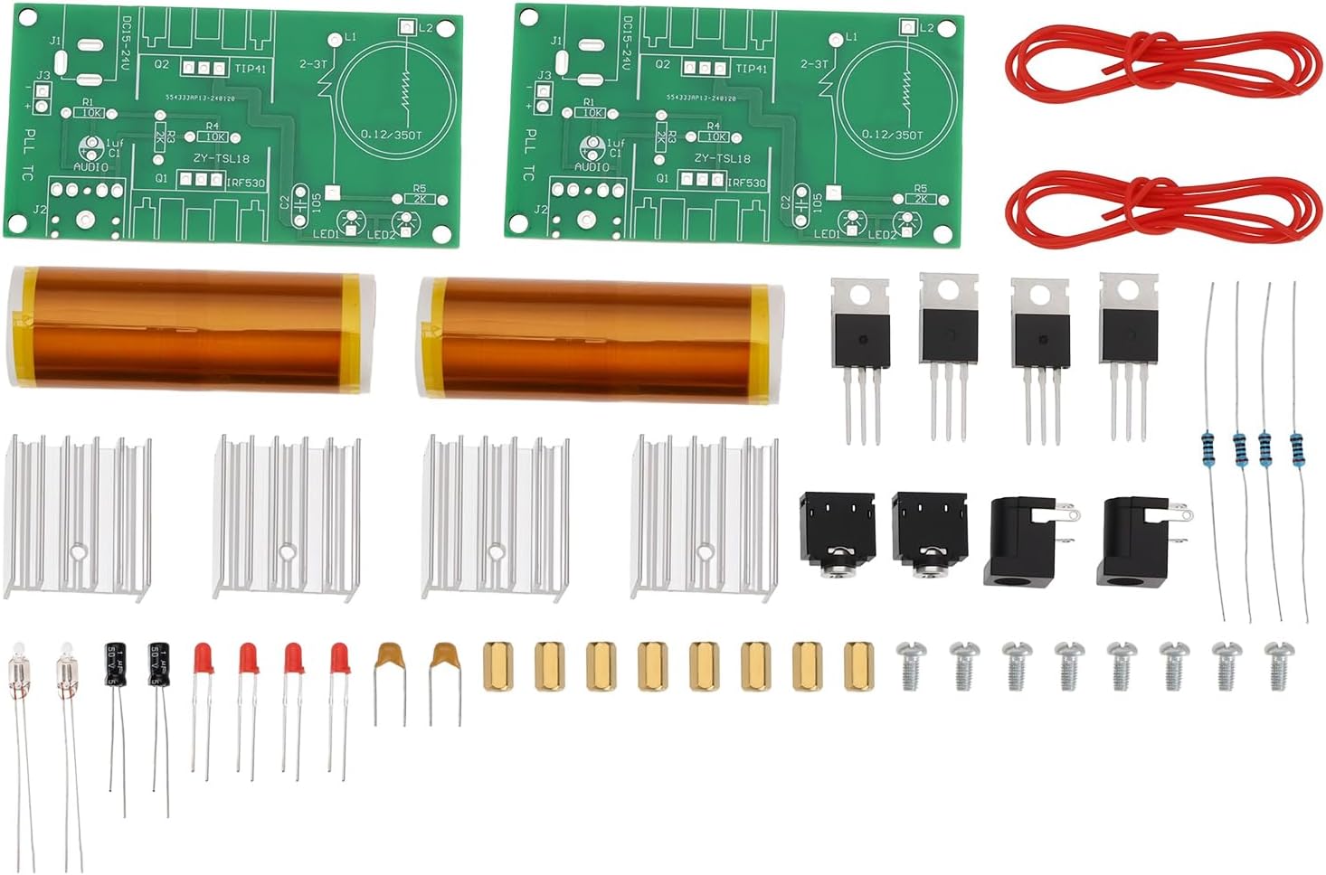 Create idea 2set Coil Speaker DIY Mini Transformer Kit DC 15-24V 15W Compatible With Tesla Coil Plasma Speaker Wireless Transmission Compatible With Tesla Coil Module Soldering Project Unassembled