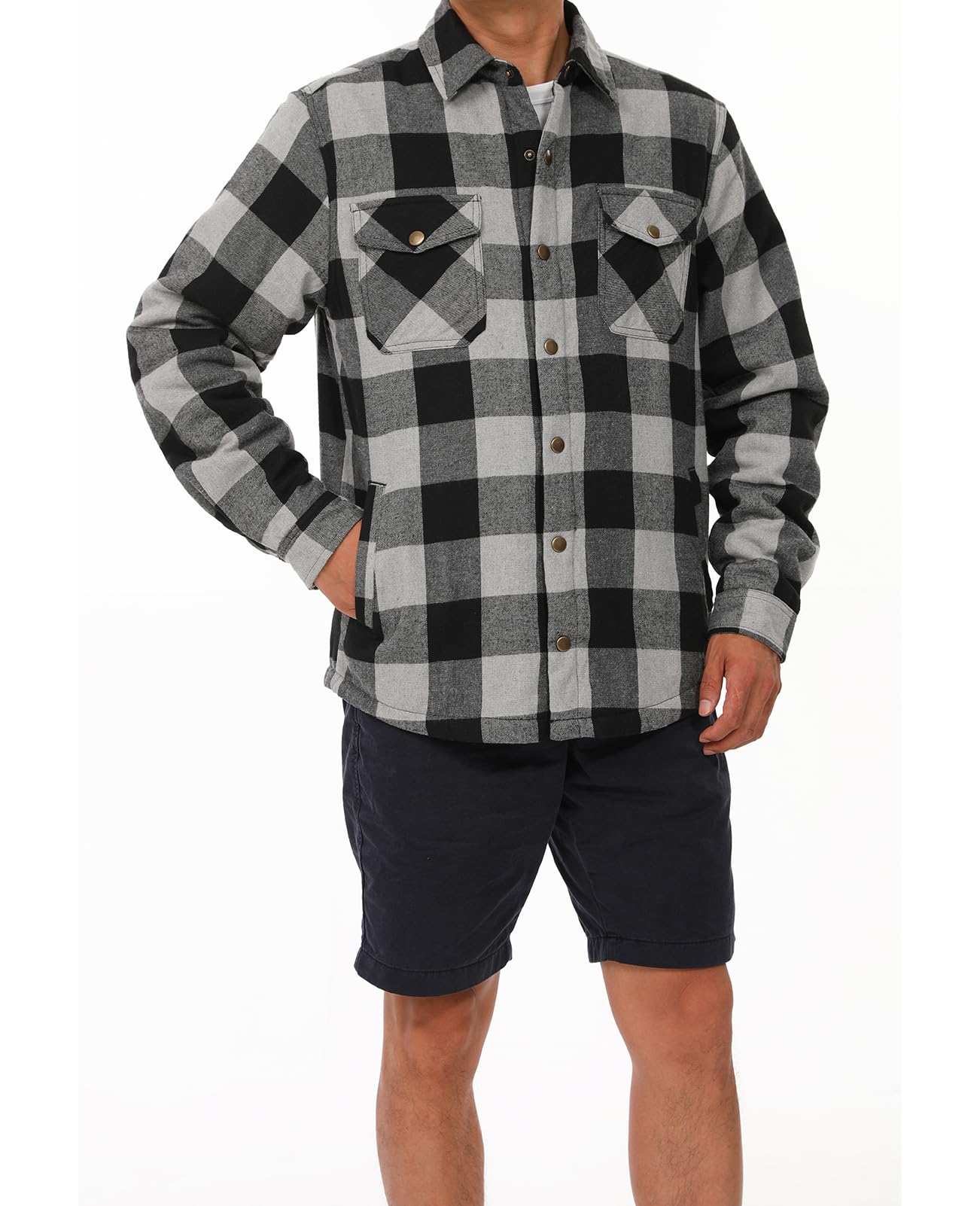 ZENTHACE Mens Flannel Shacket Jacket Chaqueta de franela para hombre Hombre