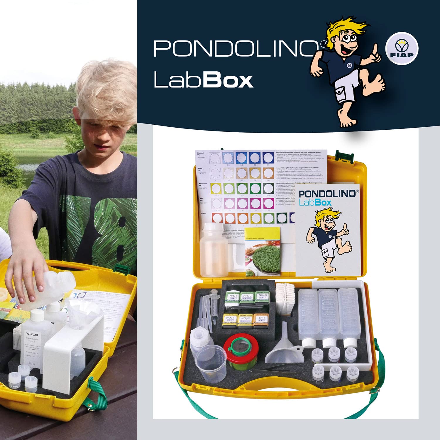 LabBox - Testkoffer - Umweltuntersuchungen - Gruppen und Projektarbeit - Reagenzien-Testsets für je 50 Bestimmungen - Schüler - Labor