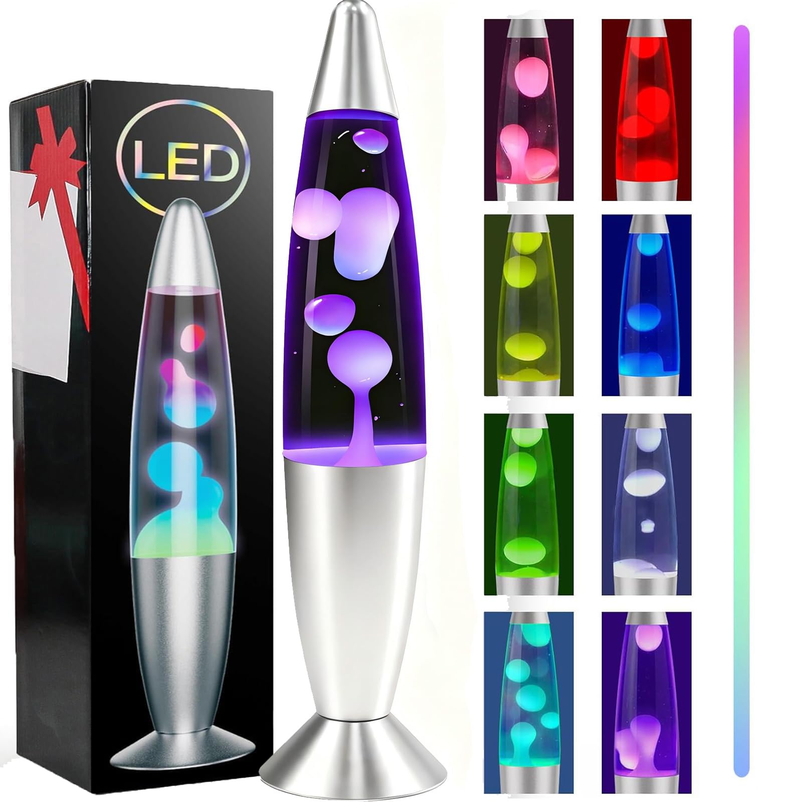 AONESY 7 Color Auto Changing Liquid Motion Lamps: 13.5'' Soothing Motion Lamp for Kids Adults | Relaxing Mood Lighting Glitter Table lamp for Stress Relief & Focus | Retro Mood Lamp Home Decor